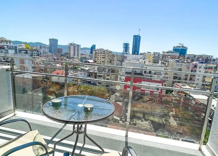 Skyline Sunset & Towers View - Modern 1br Lejlighed Tirana